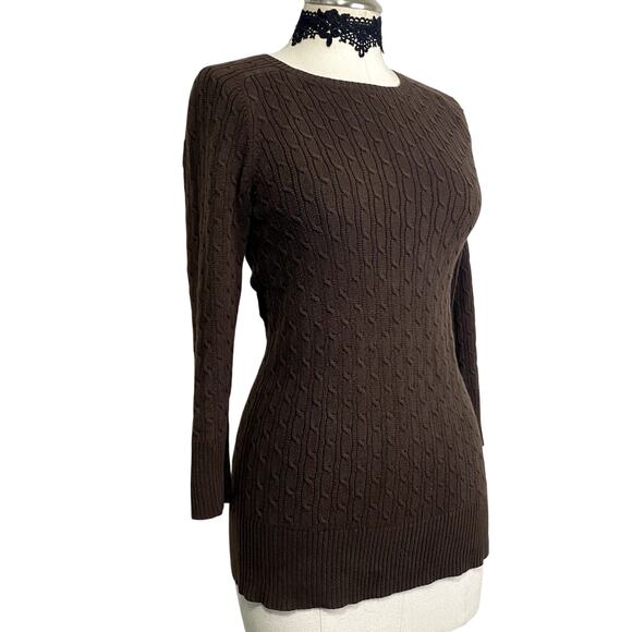 Beautiful VIntage 2000's Gap Brown Autumn Cable Knit Sweater - Picture 4 of 14
